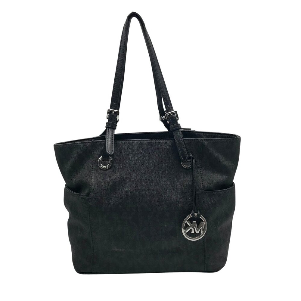 Michael Kors Black Signature Monogram Coated Canvas Tote Bag